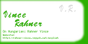 vince rahner business card